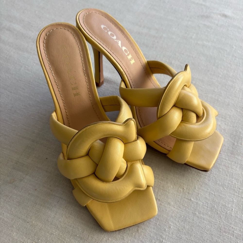 Coach Kellie Butter Yellow Leather Sandal 6.5 | Minimal Chic - Picture 2 of 11